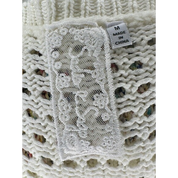 Sadie and Sage Anthropologie Open Knit Multicolor Striped Sweater Size M EUC!! - Picture 5 of 7